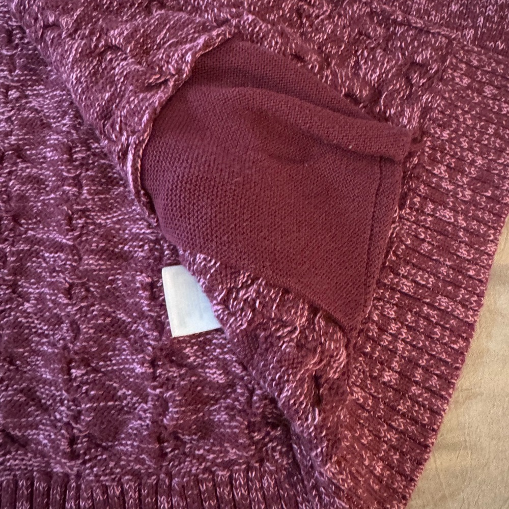 Lands End Women's Burgundy Cardigan Grandpa Sweater - Picture 9 of 15